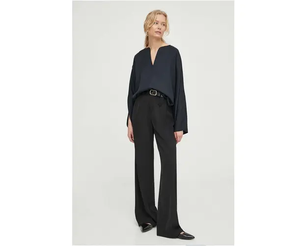 By Malene Birger bluza femei, culoarea negru, neted