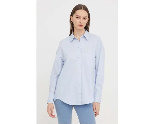 Tommy Jeans camasa femei, cu guler clasic, relaxed DW0DW17356