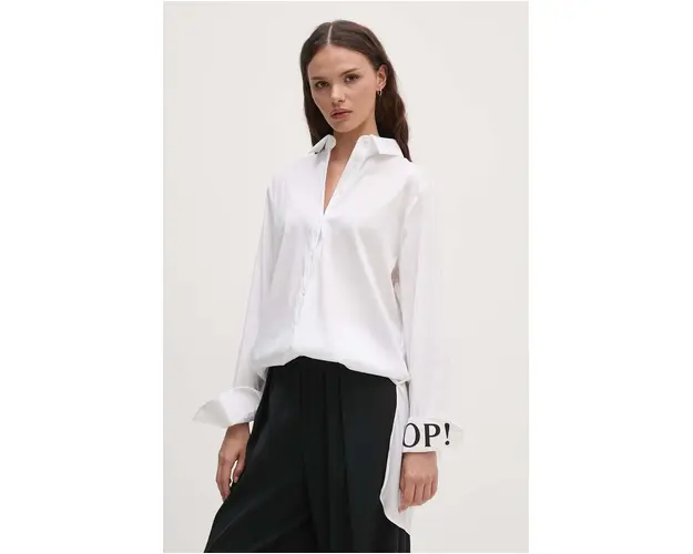 Joop! camasa femei, culoarea alb, cu guler clasic, regular