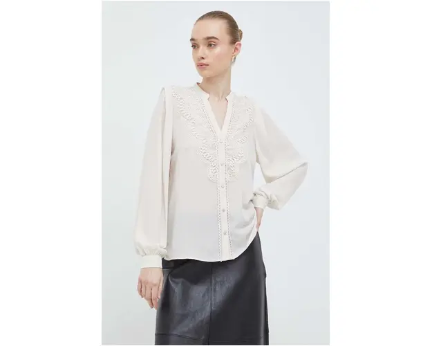 Bruuns Bazaar camasa femei, culoarea bej, regular