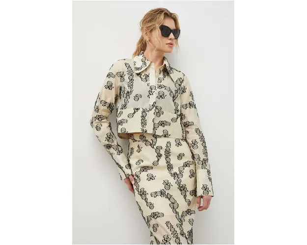 Day Birger et Mikkelsen camasa femei, culoarea bej, cu guler clasic, regular