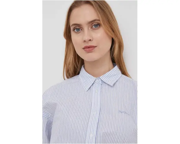 Pepe Jeans camasa din bumbac femei, cu guler clasic, relaxed