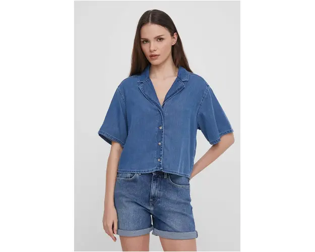 Pepe Jeans camasa Ava femei, cu guler clasic, relaxed