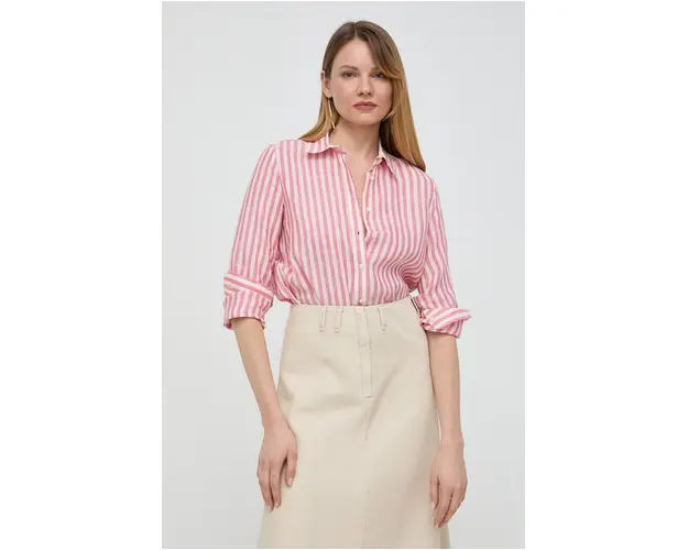 Weekend Max Mara camasa de in culoarea roz, cu guler clasic, regular 2415110000000