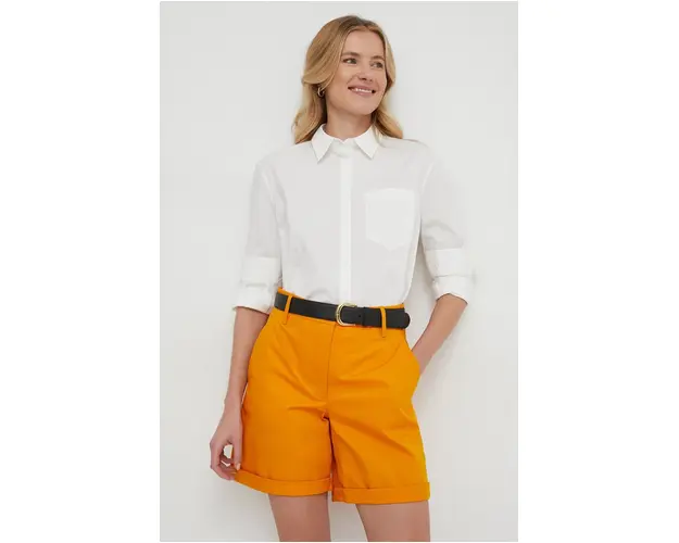 Sisley camasa femei, culoarea alb, cu guler clasic, regular