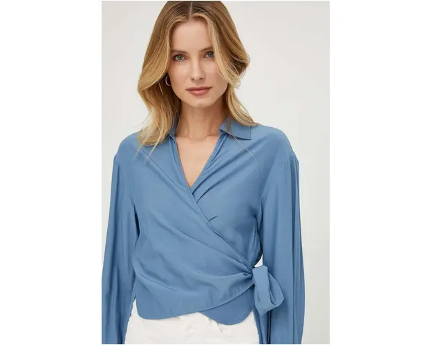 Sisley bluza femei, cu guler clasic, regular