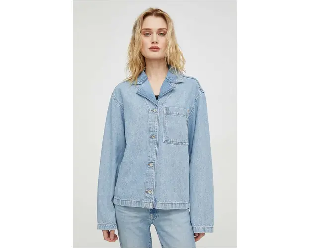 Marc O'Polo camasa jeans femei, cu guler clasic, relaxed