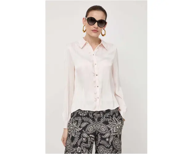 Morgan camasa femei, culoarea bej, cu guler clasic, regular