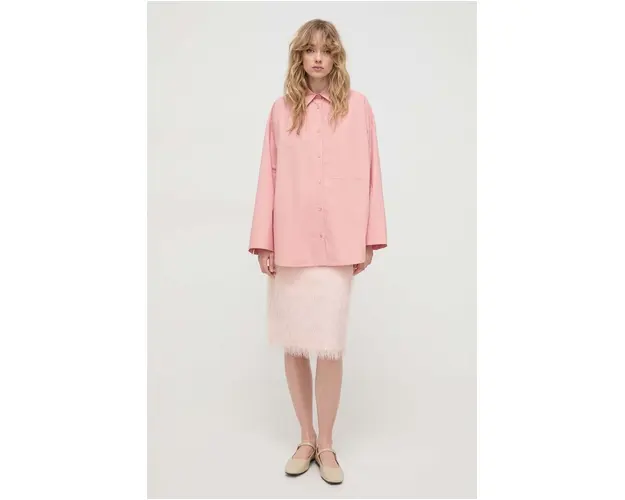 By Malene Birger camasa din bumbac femei, culoarea roz, cu guler clasic, relaxed