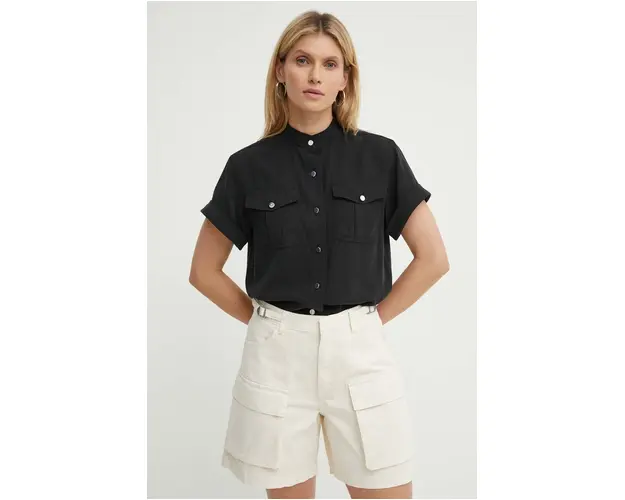 Theory camasa femei, culoarea negru, regular