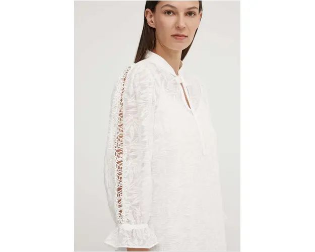 Bruuns Bazaar bluza MacluraBBImiras blouse femei, culoarea alb, neted, BBW3995