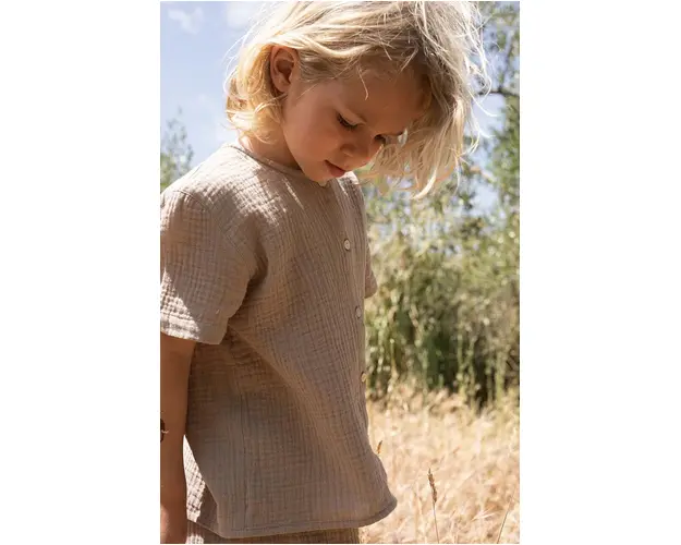 Konges Sløjd camasa de bumbac pentru copii culoarea bej