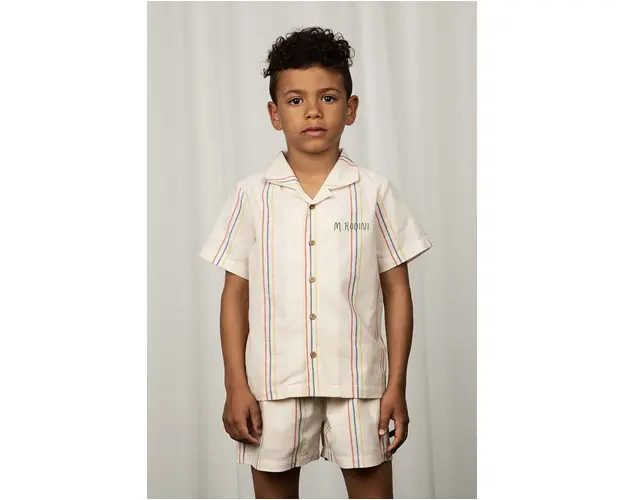 Mini Rodini camasa din amestec de in pentru copii culoarea bej