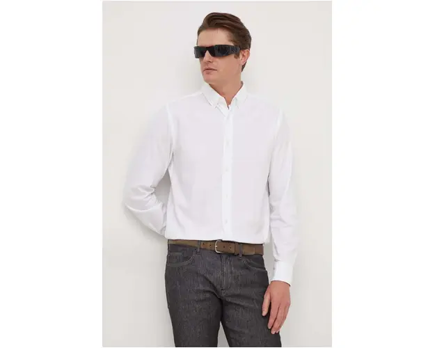 BOSS camasa din bumbac barbati, culoarea alb, cu guler button-down, regular 50508914