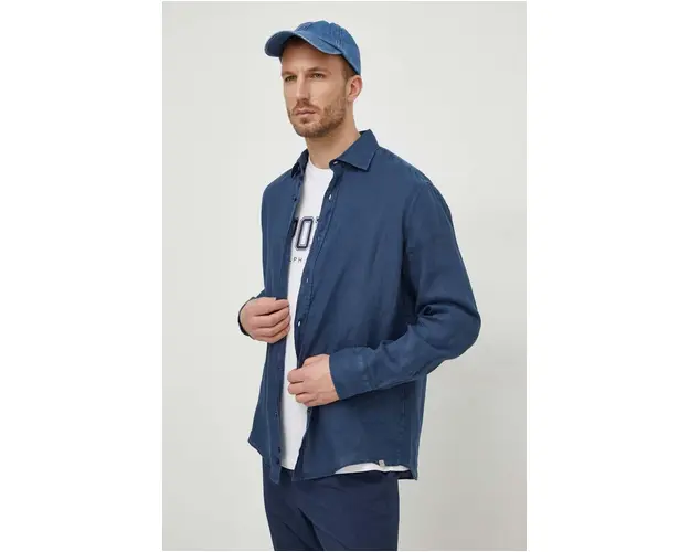 Paul&Shark camasa de in culoarea albastru marin, cu guler clasic, regular