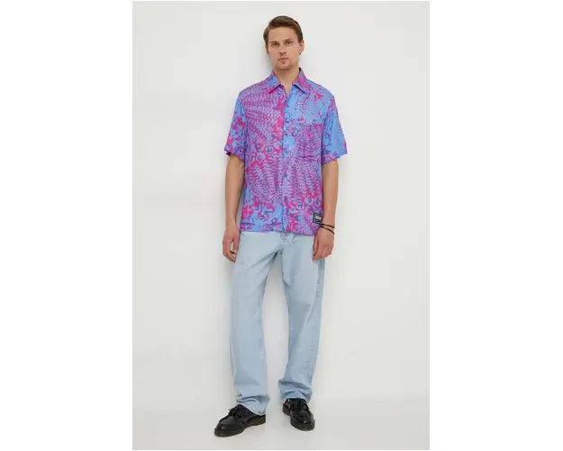 Versace Jeans Couture camasa barbati, cu guler clasic, regular