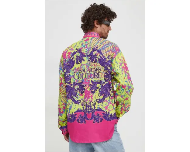 Versace Jeans Couture camasa din bumbac barbati, cu guler clasic, relaxed