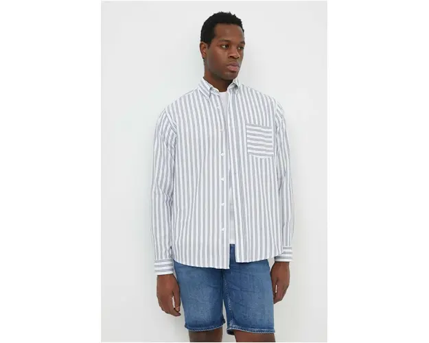 BOSS Orange camasa din bumbac barbati, culoarea alb, cu guler button-down, regular 50514101