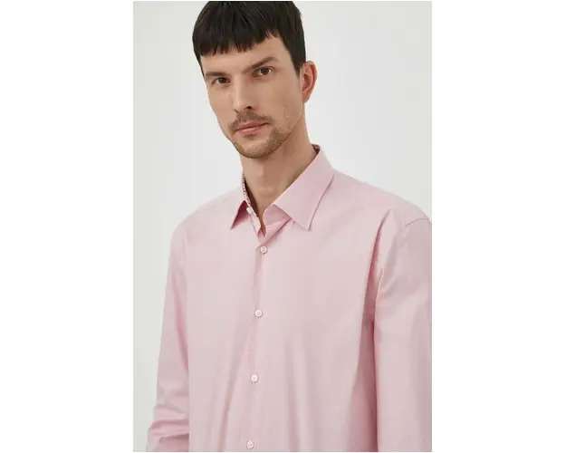 BOSS camasa barbati, culoarea roz, cu guler clasic, slim 50512652