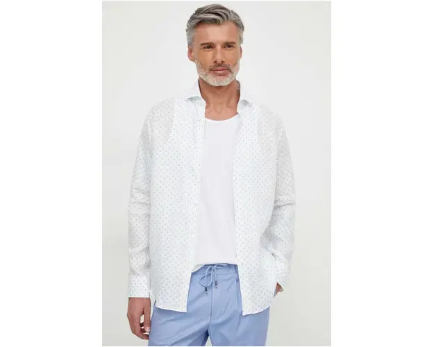 BOSS camasa de in culoarea alb, cu guler italian, regular 50514898