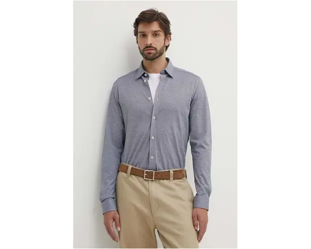 BOSS camasa din bumbac barbati, culoarea bleumarin, regular, 50513781