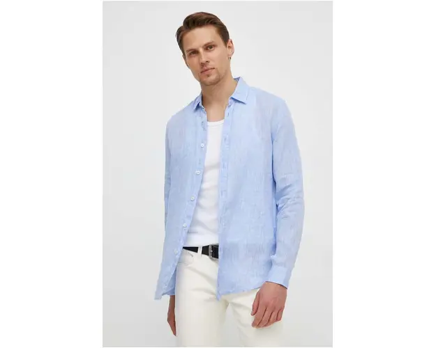 United Colors of Benetton camasa de in cu guler clasic, regular