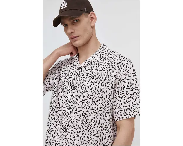 Volcom camasa barbati, culoarea roz, relaxed