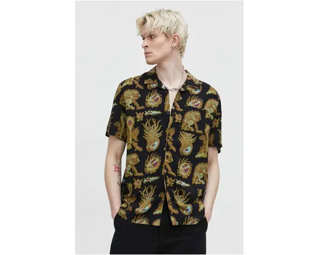 Volcom camasa barbati, culoarea negru, regular