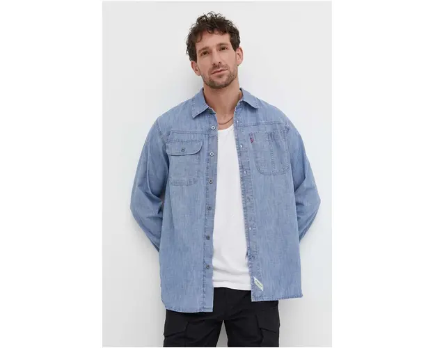 Levi's camasa jeans barbati, cu guler clasic, relaxed