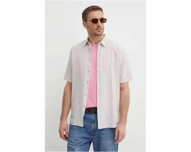 Sisley camasa de in culoarea bej, cu guler clasic, regular