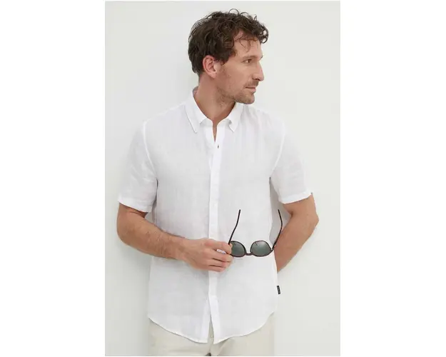 Michael Kors camasa de in culoarea alb, cu guler button-down, regular