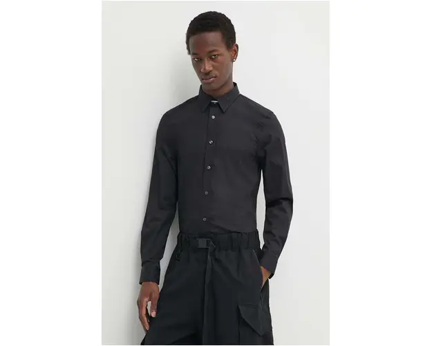 Diesel camasa S-BENNY-CL barbati, culoarea negru, cu guler clasic, slim, A10617.0QFAV