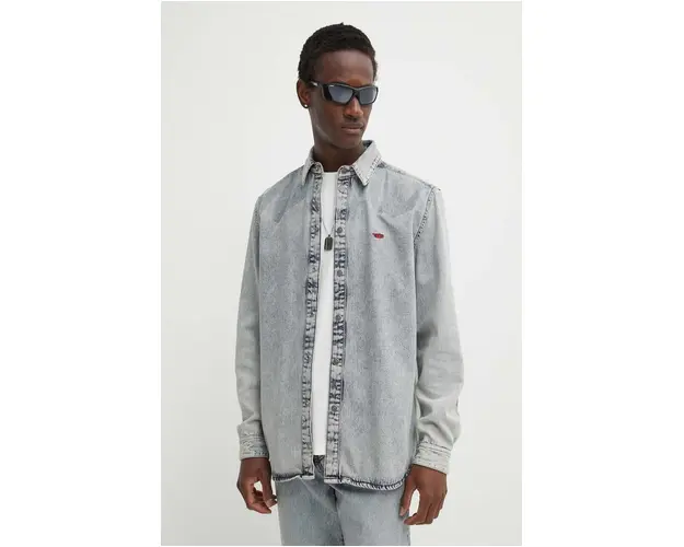 Diesel camasa jeans D-SIMPLY-S2 CAMICIA barbati, cu guler clasic, regular, A13257.09I38