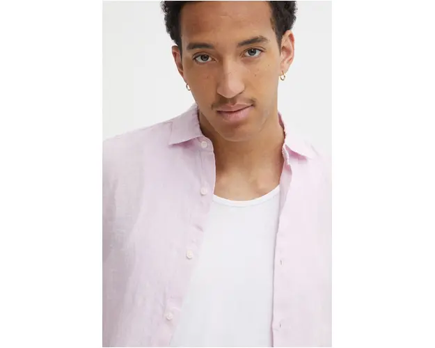 Superdry camasa de in culoarea roz, cu guler clasic, regular