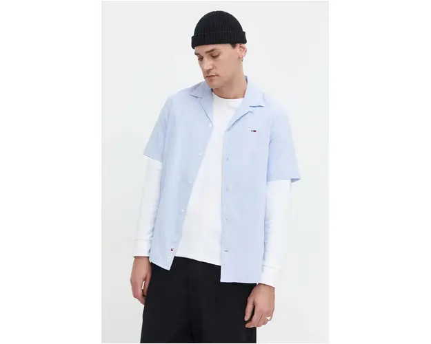 Tommy Jeans camasa din amestec de in regular DM0DM18963