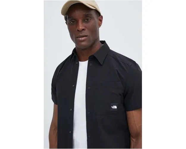 The North Face camasa M Murray Button Shirt barbati, culoarea negru, cu guler clasic, regular, NF0A879PJK31