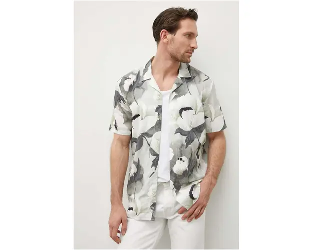 Bruuns Bazaar camasa barbati, culoarea verde, relaxed