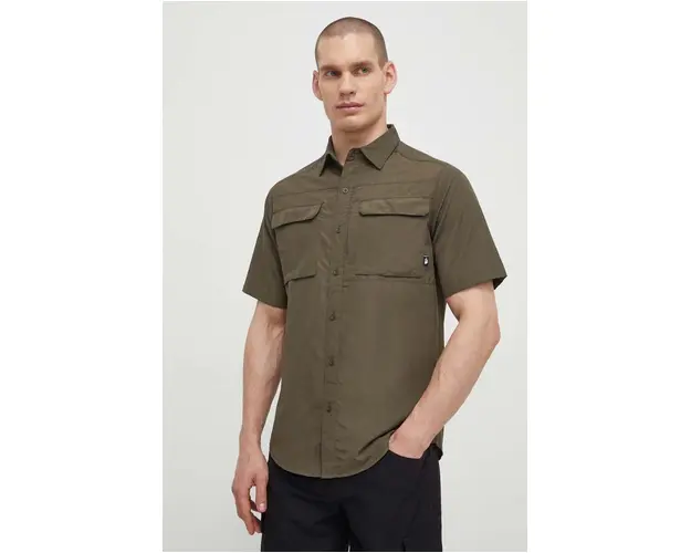 The North Face camasa Sequoia barbati, culoarea verde, cu guler clasic, regular, NF0A4T1921L1