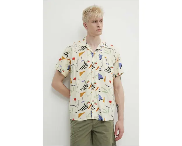 Kaotiko camasa barbati, culoarea bej, relaxed