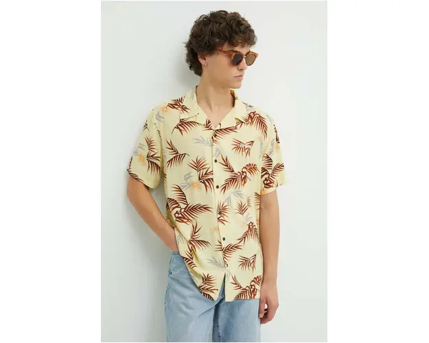 Rip Curl camasa barbati, culoarea galben, relaxed