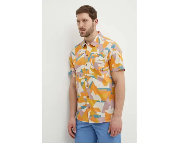 Picture camasa din bumbac Mataikona barbati, cu guler clasic, regular, MTS1065