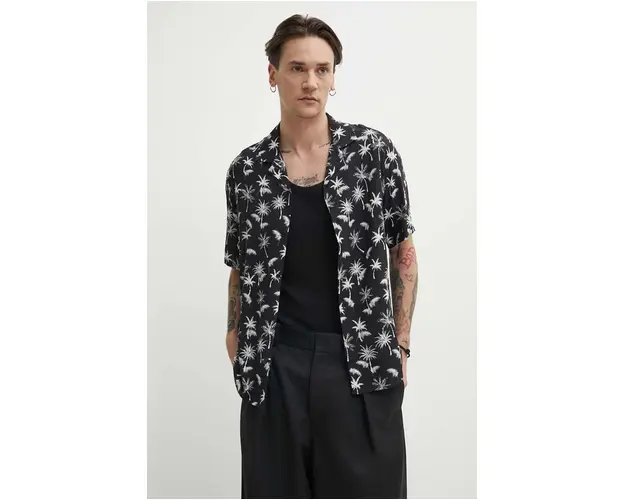 The Kooples camasa barbati, culoarea negru, regular, HCCC28066K