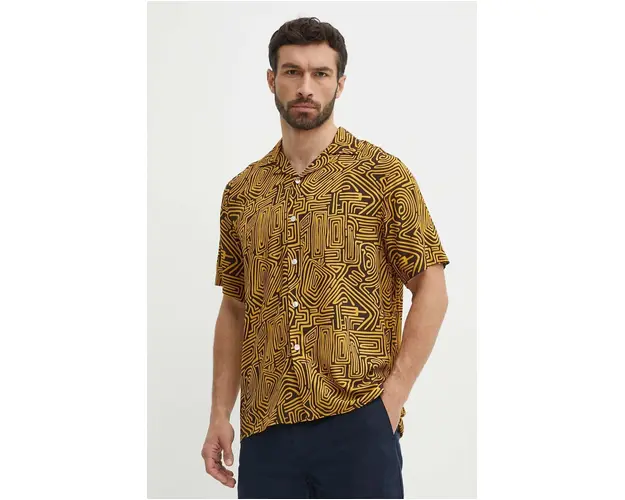 OAS camasa barbati, culoarea maro, regular