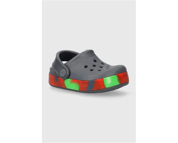 Crocs slapi copii OFF COURT GLOW BAND CLOG culoarea gri