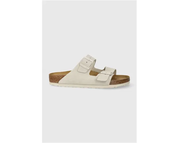 Birkenstock papuci din piele Arizona femei, culoarea bej, 1026817