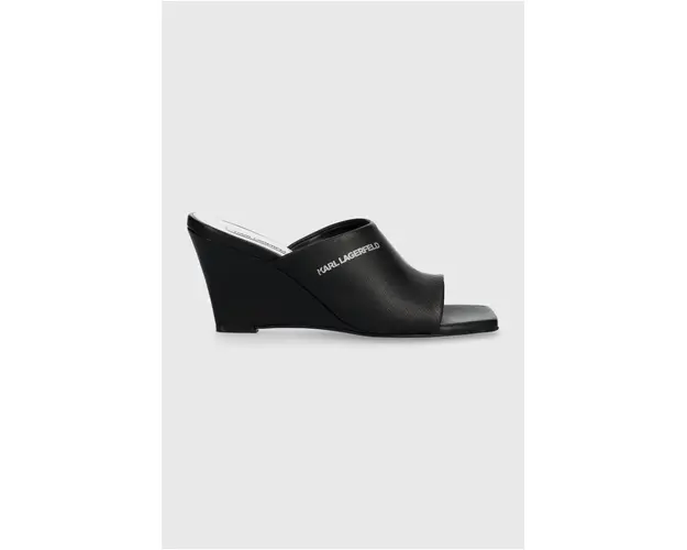 Karl Lagerfeld slapi de piele RIALTO femei, culoarea negru, toc pana, KL34400