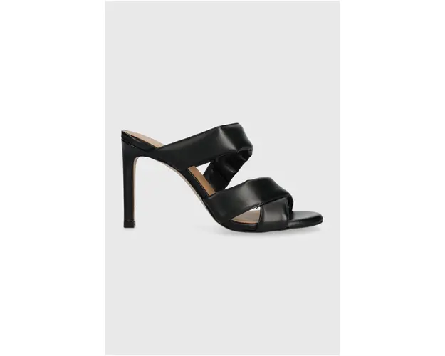 BOSS slapi de piele Janet femei, culoarea negru, cu toc cui, 50516326