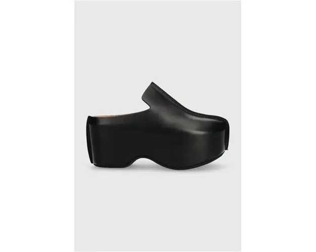 JW Anderson slapi de piele Platform Clog femei, culoarea negru, cu platforma, ANW42000A