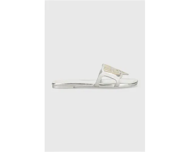 Chiara Ferragni papuci Penelope Flat femei, culoarea argintiu, CF3361_004