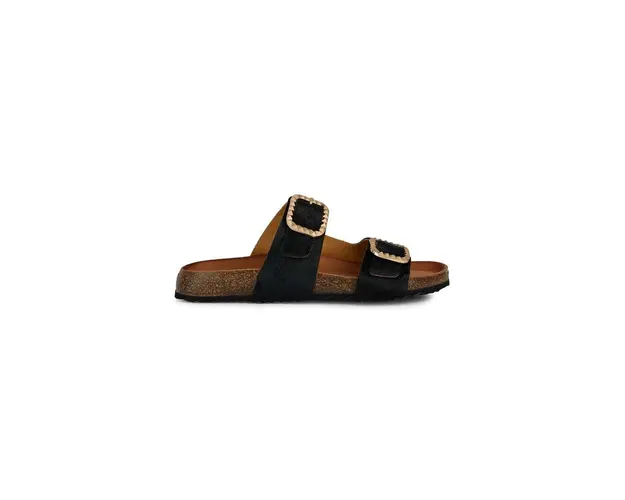 Geox slapi de piele D NEW BRIONIA B femei, culoarea negru, D45VYC 000QS C9999